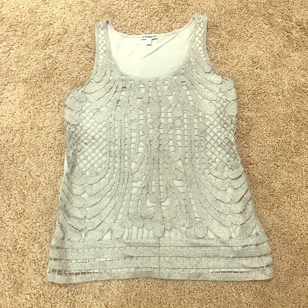 EUC Silver Knit Sleeveless Top